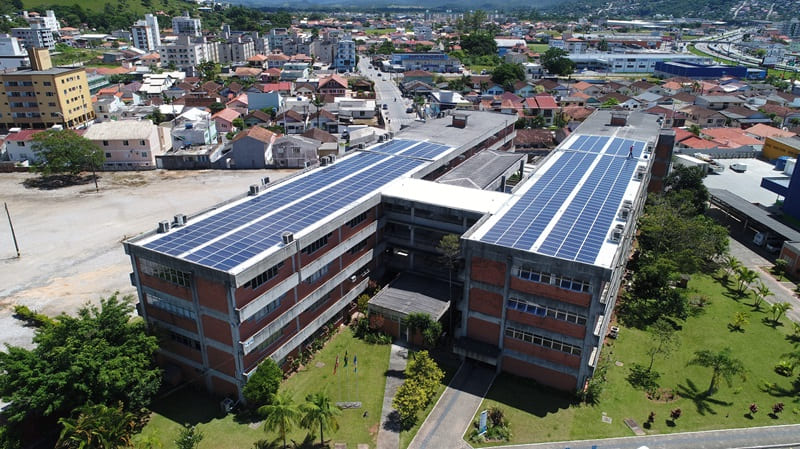 Foto aérea do campus da Univali em Biguaçu
